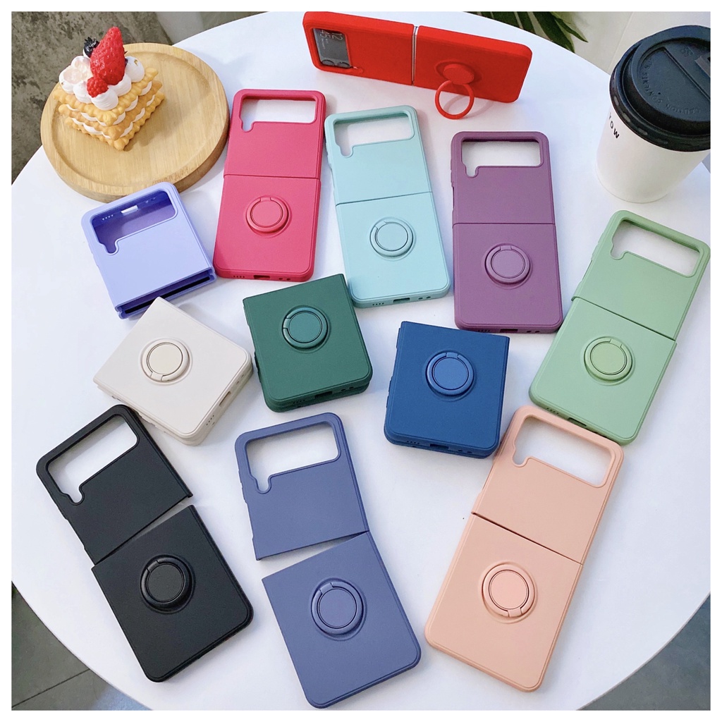 สําหรับ Samsung Galaxy Z Flip 6 5 4 3 เคสซิลิโคนแหวนกันกระแทกฝาหลังสําหรับ Samsung Z Flip3 ZFlip4 Flip5 Flip6 เกราะป้องกัน