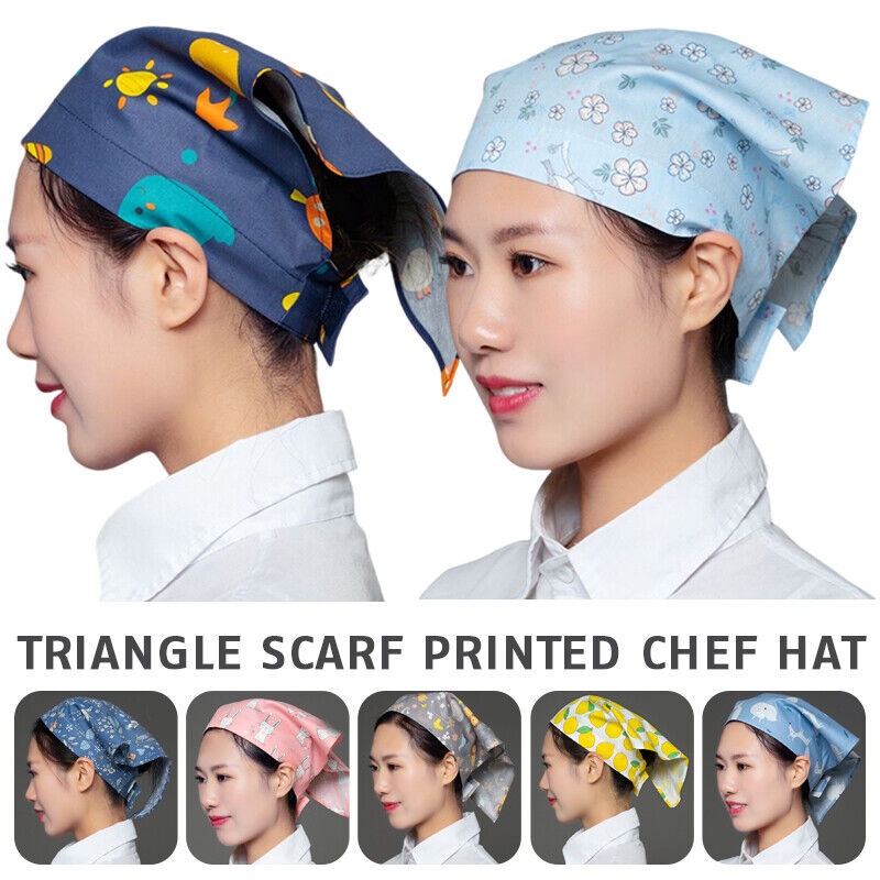 หมวกเชฟทํางานร้านอาหารญี่ปุ่นบริกรผู้หญิงพิมพ์ซูชิผ้าโพกหัว