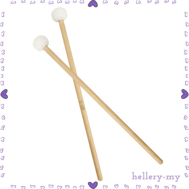 [Hellerymy] Soft Felt HEAD White wooden Handle Drum sticks timpani