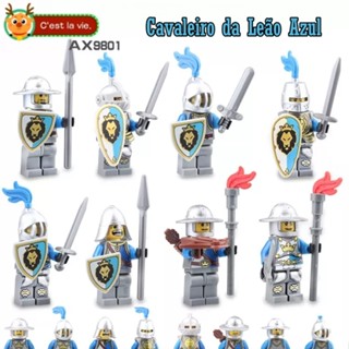 Goldmedieval บล็อคตัวต่อ รูปตุ๊กตา King Blue Lion Knight ขนาดเล็ก สําหรับสะสม