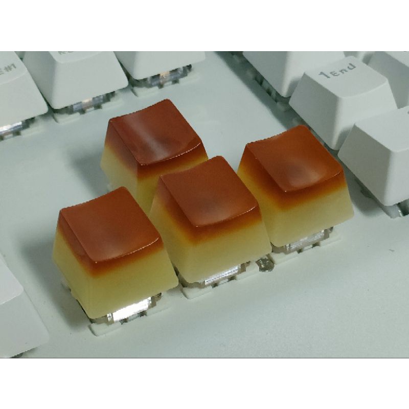 ปุ่ม keyboard คาราเมล พุดดิ้ง Caramel Pudding Keycaps