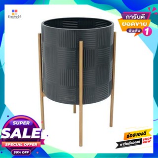 Plant กระถางต้นไม้พร้อมขาตั้ง (M) รุ่น 9AC1174Y-M ขนาด 36.5 x 36.5 x 59 ซม. สีดำ Plant Pot with Stand (M) FONTE No. 9AC1