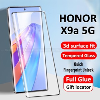 【ปลดล็อกลายนิ้วมือ】ฟิล์มกระจกนิรภัยกันรอยหน้าจอ แบบเต็มจอ สําหรับ Honor X9a 5G