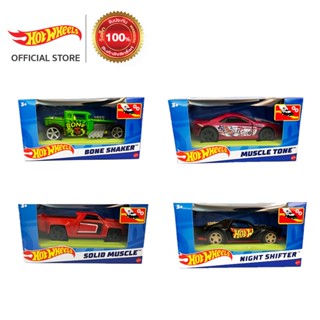 Hot Wheels 1:43 Pullback 1pc.- ฮอตวีล รถดึงถอยหลังแล้วปล่อยขนาด 1:43 คละแบบ รถของเล่น (HFY91 (968E)