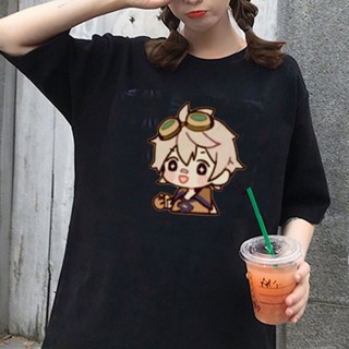 Bennett Genshin Impact Anime T Shirt Cartoon Printed Hot Game Adventure World Kawaii Tees Men Women 100% Cotton Cas_03