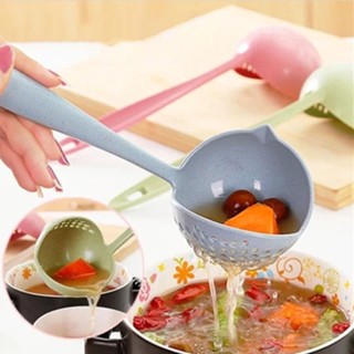 【AG】Creative Soup Spoon Long Handle Two-in-one Multifunctional Hot Pot Spoon Strainer Spoon Kitchen