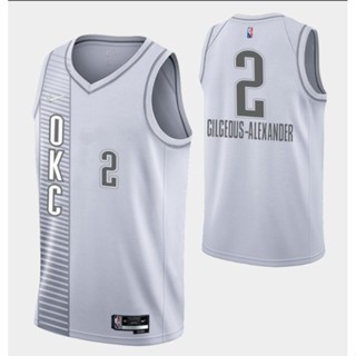 เสื้อกีฬาบาสเก็ตบอล ลายทีม NBA jersey OCT Thunder 2# GILGEOUS ALEXANDER 2022 ILpogn98DHkmnf86 สีขาว