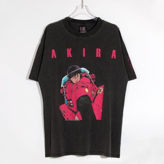 เสื้อยืดแขนสั้น พิมพ์ลายการ์ตูนอนิเมะ AKIRA AKIRA ทรงหลวม คุณภาพสูง สไตล์วินเทจ สําหรับผู้ชาย และผู้หญิง