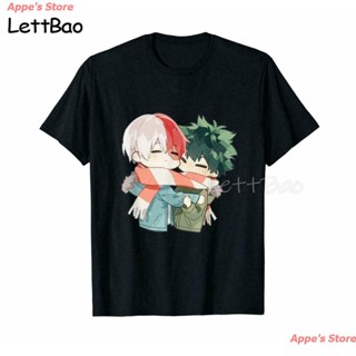 เสื้อยืดสีขาวAppes Store 2022 Todoroki And Midoriyas Chibi Couple My Hero Academia Manga Harajuku T Shirt Japanese Kawa