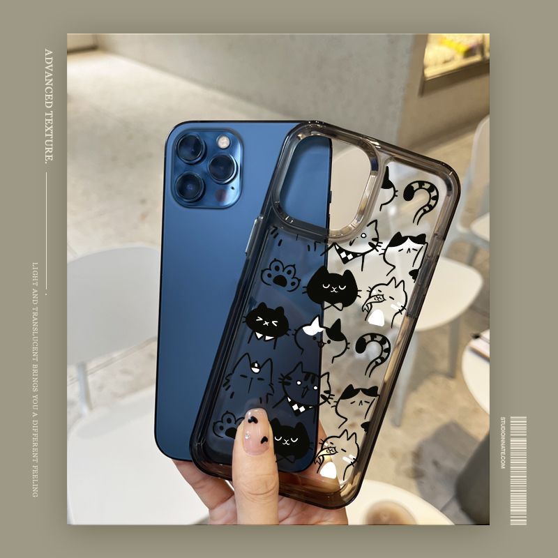 เคสโทรศัพท์มือถือซิลิโคน TPU ใส แบบนิ่ม ลายแมวน่ารัก กันกระแทก สําหรับ IPhone 14 13 11 Pro Max 12 8 7 6S Plus XS XR X