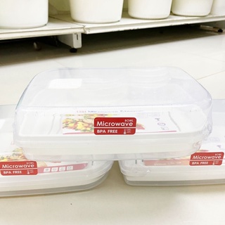 กล่องอุ่นอาหารไมโคเวฟ  2500มล. พร้อมช่องระบายอากาศ กล่องถนอมอาหาร  JCJ MICROWAVE STEAMER BOX No.1639