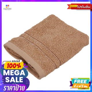 ผ้าขนหนูสีพื้น สีน้ำตาลอ่อน ขนาด 15 x 32 นิ้ว Solid color towel, light brown color, size 15 x 32 i