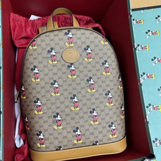 SALE‼️ Gucci x Disney Mickey Mouse Backpack เป้  มิกกี้ เมาส์ สีน้ำตาล กุชชี่ เป้สะพายหลัง ของแท้ แบรนด์เนม ของขวัญ