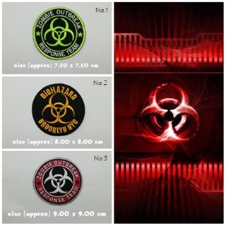 ตัวรีดติดเสื้อ งานปัก ตกแต่งเสื้อผ้า แจ๊คเก็ต Biohazard Embroidered Iron on Patch  DIY