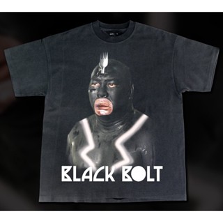 เสื้อยืดผ้าฝ้ายเสื้อยืดผ้าฝ้าย Black Bolt โหน่ง -  Bootleg T-Shirt