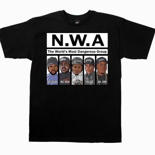 เสื้อยืดแขนสั้น พิมพ์ลาย Nwa HipHop Tribute to Old School Classic Rap แฟชั่นฤดูร้อน สไตล์สตรีทแดนซ์ สําหรับผู้ชาย_03