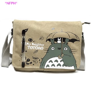 Nfph&gt; ใหม่ กระเป๋าสะพายไหล่ ผ้าแคนวาส ลายการ์ตูนอนิเมะ Totoro มีหูหิ้ว สําหรับแต่งคอสเพลย์