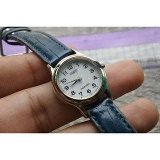 นาฬิกา Vintage มือสองญี่ปุ่น VAGARY ระบบ SOLAR ผู้หญิง ทรงกลม กรอบเงิน หน้าขาว หน้าปัด 25mm