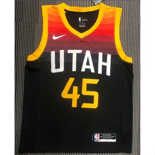 เสื้อกีฬาบาสเก็ตบอล ลายทีม NBA jersey Utah Jazz 45# Mitchell 2021 GNnnbb77FLfcmo13 สีดํา