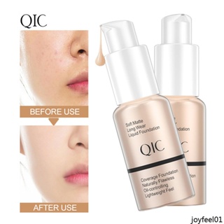 Qic รองพื้นเนื้อลิขวิด ควบคุมความมัน เนื้อแมตต์ กันน้ํา ติดทนนาน 30 มล. 5 สี