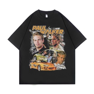 &lt;Oversize&gt; เสื้อยืด Unisex | เสื้อยืด สีดํา | เสื้อเชิ้ต The Fast and The Furious | Black Requiem "Paul Walker"_07