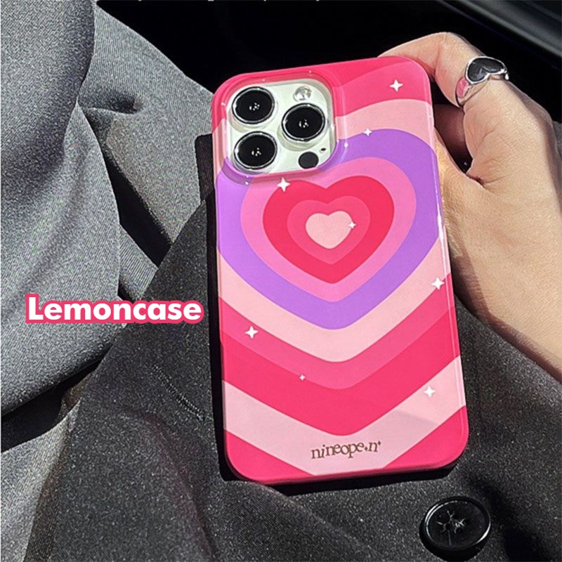 [Lemon] เคสโทรศัพท์มือถือ TPU แวววาว ลายหัวใจ สีม่วง สีชมพู สําหรับ Iphone 14pro 14promax 13 13pro 13promax 11 12 12pro 12promax XR XSMAX 7P 8P