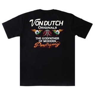 T-ShirtVon dutch 0568 เสื้อยืด สีดํา สําหรับผู้ชาย S-5XL