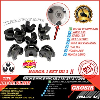 Hitam LOKAL สไลด์เดอร์ PIECE SLIDE PIECE VARIO 125/150 HONDA PCX CBU 150 PCX Local 150 &amp; 160 ฝาลูกกลิ้ง สีดํา