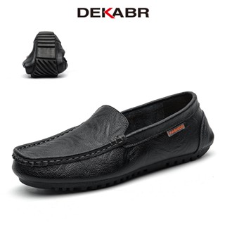 Dekabr Brand ใหม่ รองเท้าโลฟเฟอร์ลําลอง หนังวัวแท้ ส้นเตี้ย ใส่สบาย เหมาะกับใส่ทํางาน แฟชั่นคลาสสิก สําหรับผู้ชาย 2023