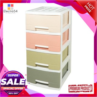 4-DRAWER ตู้ลิ้นชัก 4 ชั้น STACKO 1200M4 45x40x84 ซม. สีพาสเทล4-DRAWER UNIT STACKO 1200M4 45X40X84CM PASTEL