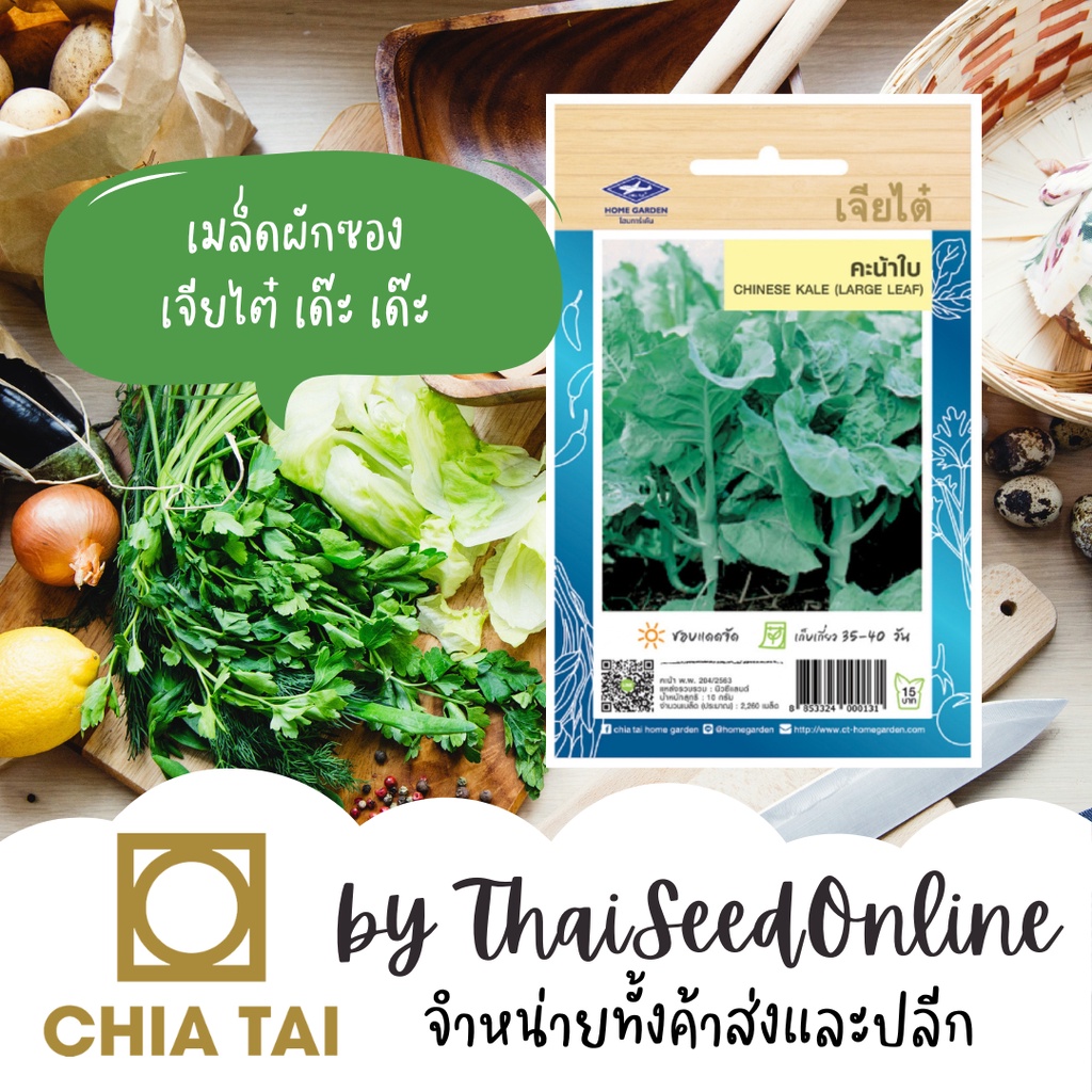 เจียไต๋ CTOP เมล็ดพันธุ์ คะน้าใบ 2260 เมล็ด ตราเจียไต๋ Leafy Kale