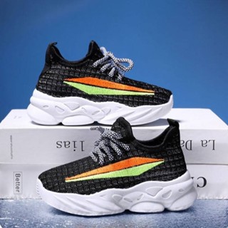 ShoesStudios ส่งไว รองเท้าเด็กแฟชั่นสไตล์เกาหลี🎈ขอบพื้นขาว ต…