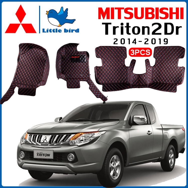 LittleBird พรมปูพื้นเข้ารูปรถยนต์ Mitsubishi Triton 2Dr 2014-2019 (หนังPVCมี12สี) พรมปูพื้นรถยนต์ พร