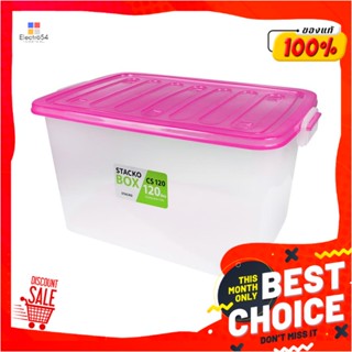 STORAGE กล่องเก็บของ STACKO CS120L 79.5x52.6x42.7 ซม. สีใส/ชมพูSTORAGE BOX STACKO CS120L 79.5X52.6X42.7CM CLEAR/PINK