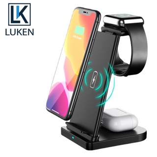 Luken แท่นชาร์จไร้สาย 20W 3 In 1 สําหรับ IP14 13 12 11 XS 8 App Watch Qi Airp Pro Watch 7 6