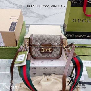 GUCC! HORSEBIT 1955 MINI BAG เกรดออริจินอล กระเป๋าสะพาย crossbody รุ่นฮิต สุดหรูหรา คลาสสิค จุของสำคัญได้เยอะ