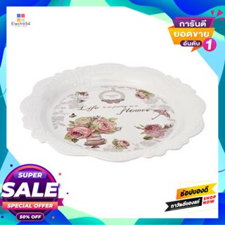 Melamine ถาดเมลามีนทรงกลมแบบขอบหยัก Kassa Home รุ่น Yl073914 ขนาด 14 นิ้ว ลาย Life Sweet Cupcakeround Melamine Tray With