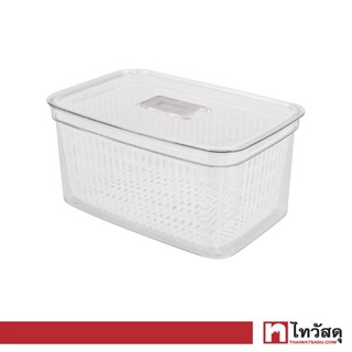 KASSA HOME กล่องจัดเก็บอเนกประสงค์ในตู้เย็นมีตะกร้าฝาปิด (L) Frozen รุ่น 137983 ขนาด 31x20.5x15.5ซม