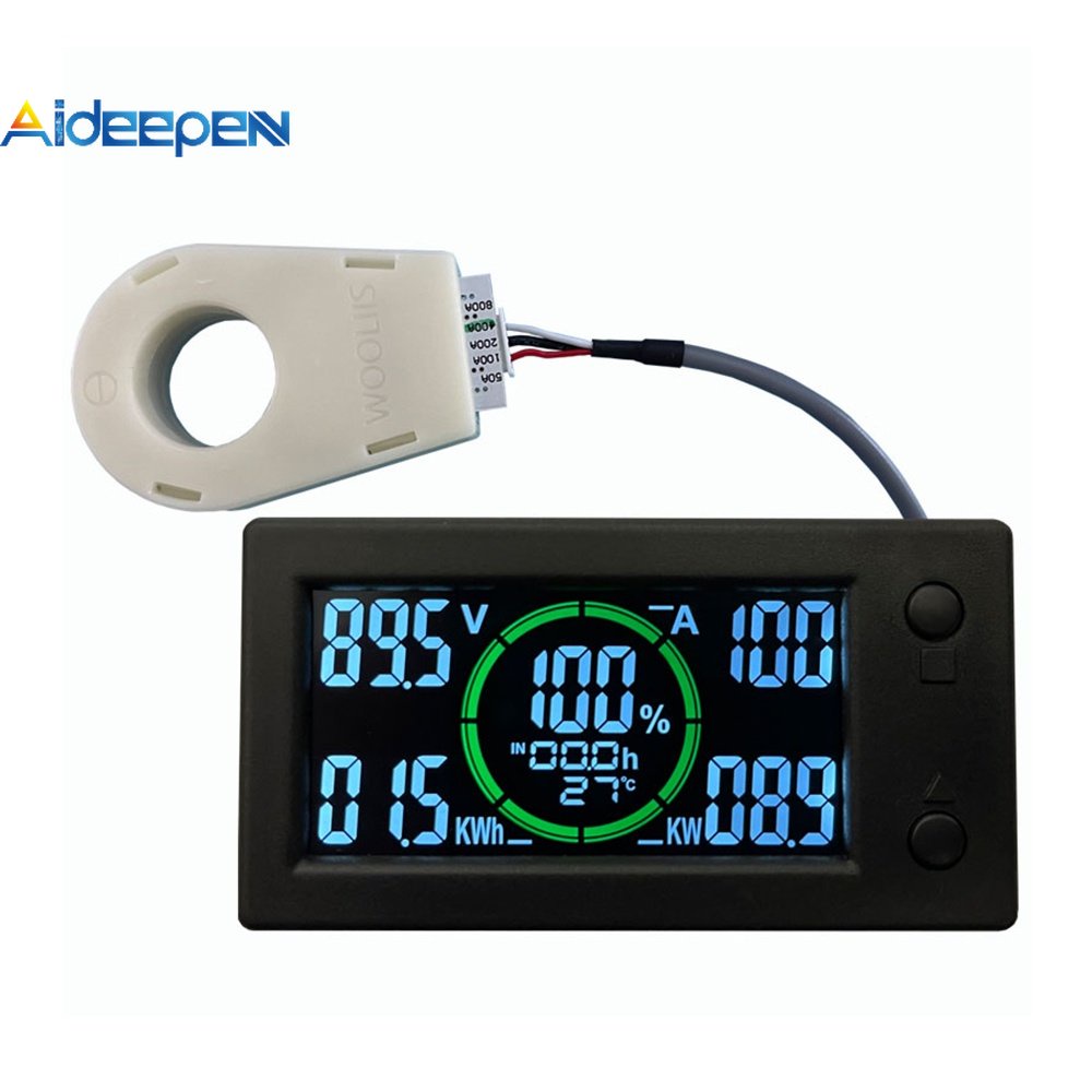 Aideepen เครื่องวัดแรงดันไฟฟ้าดิจิทัล DC0-300V แอมมิเตอร์ โวลต์มิเตอร์ เกจวัด พร้อมหม้อแปลงเซนเซอร์เ