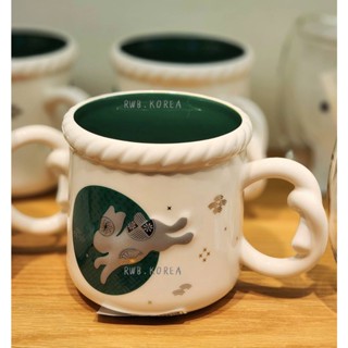 🎀【พร้อมส่ง】 2023 แก้วสตาร์บัคส์เกาหลี Starbucks Korea NY wish bunny silver mug 355ml/ 12oz