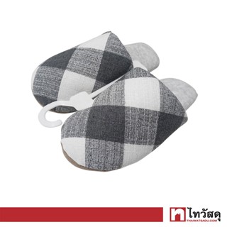 KASSA HOME รองเท้าใส่ในบ้าน Plaid รุ่น NPPC2232 ไซซ์ 41 สีเทา