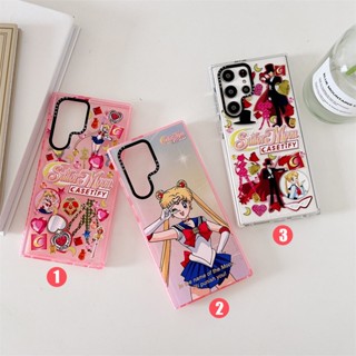 Samsungs23+ S22+ S21+ Ultra 5G TPU เคสนิ่ม การ์ตูนสาวน่ารัก ใส วงกลมเต็มรูปแบบ เคสป้องกัน สําหรับ Galaxy S เคส