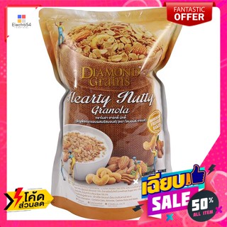 ไดมอนด์เกรนส์ กราโนล่า ฮาร์ทตี้ นัทตี้ 500 ก. Diamond Grains Granola Hearty Nutty