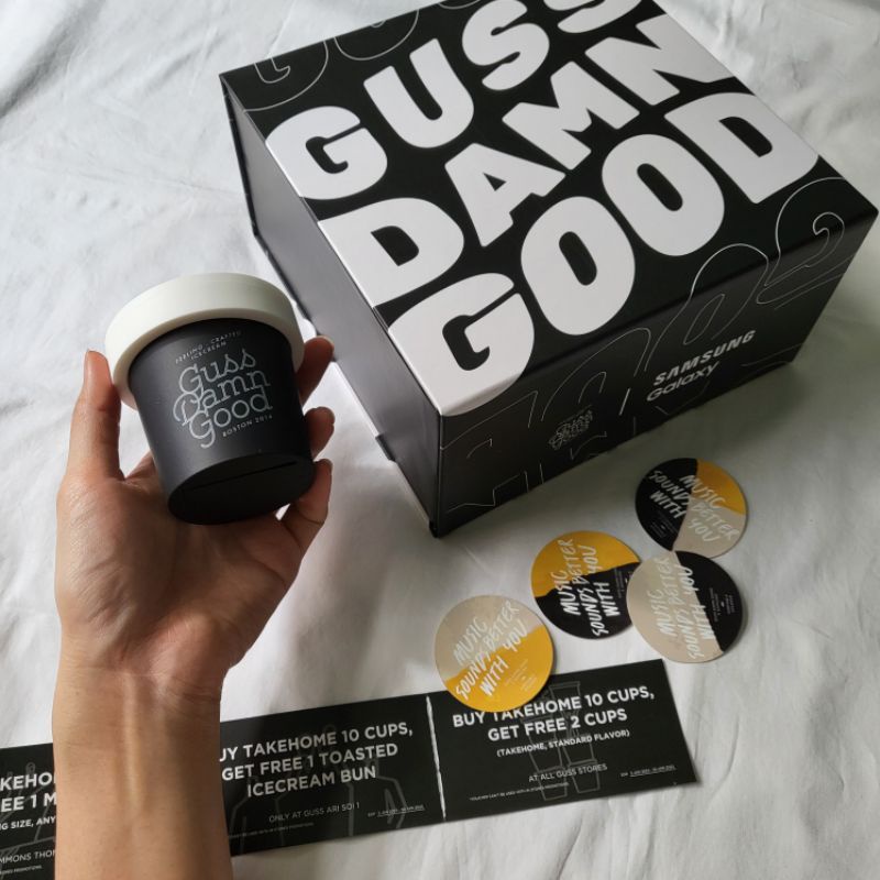 Samsung x Guss Damn Good Limited Box Set ลำโพงบลูทูธ ถ้วยไอศกรีม คูปองส่วนลด สติกเกอร์สุดเท่ ice cre