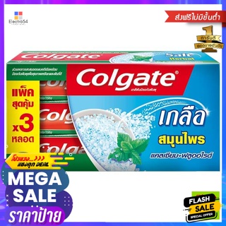 คอลเกต ยาสีฟัน สูตรเกลือสมุนไพร 150 ก. แพ็ค 3 Colgate Toothpaste Salt Herbal Formula 150 g. Pack 3ดูแลช่อง