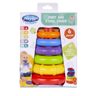 [ใช้ 2 โค้ดลดเพิ่ม] Playgro Sort And Stack Tower ของเล่นห่วงเรียงซ้อน