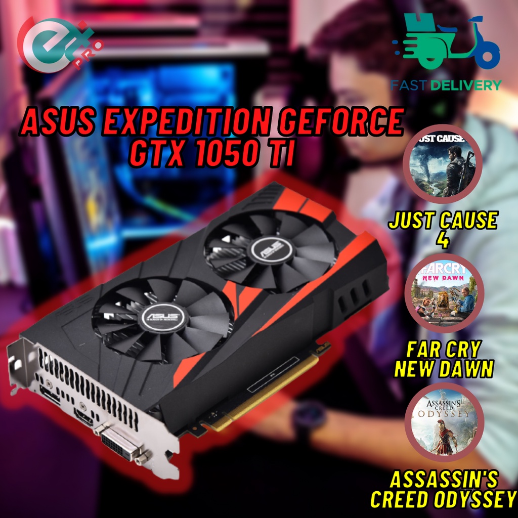 การ์ดจอเกมมิ่ง ASUS Expedition GeForce GTX 1050 Ti eSports 4GB GDDR5