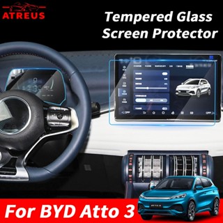 Byd Atto 3 กระจกนิรภัยกันรอยหน้าจอ สําหรับรถยนต์ GPS นําทาง ฟิล์มป้องกัน อุปกรณ์เสริม