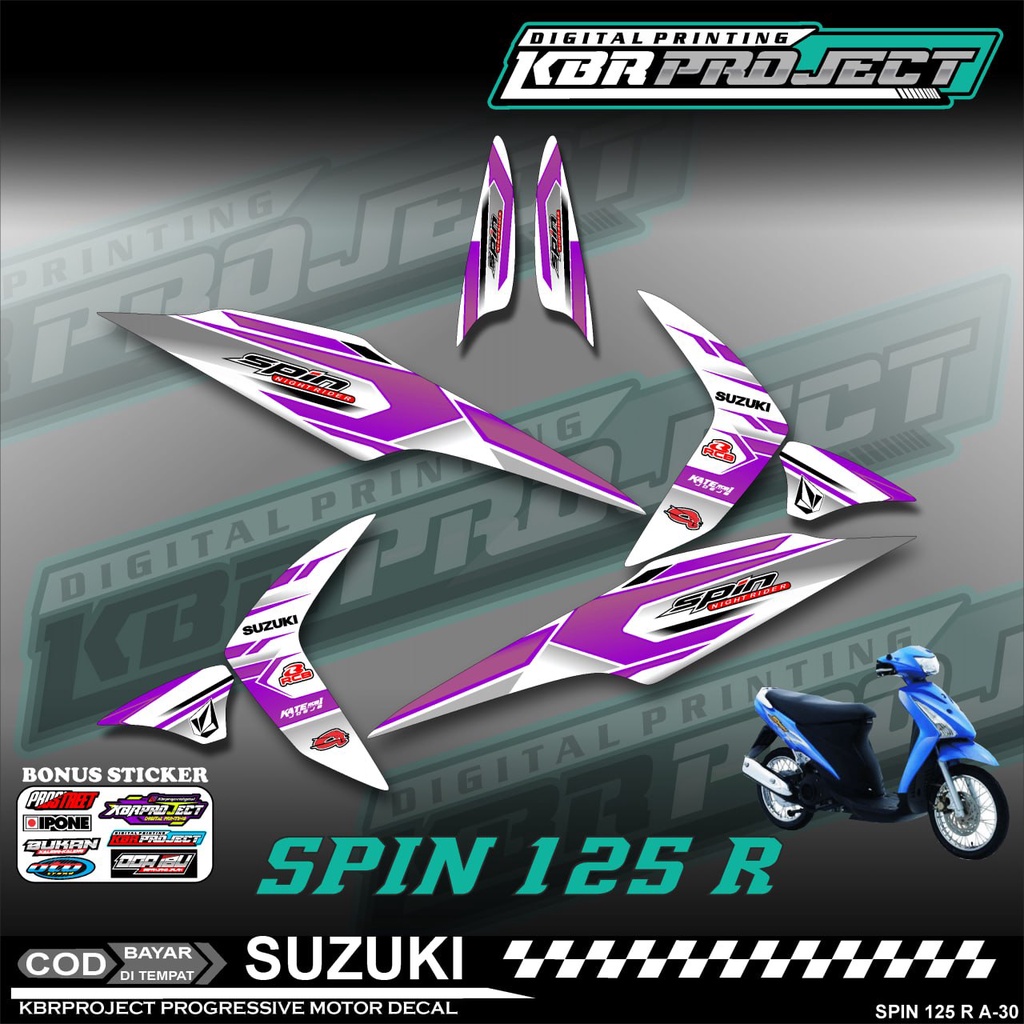 สติ๊กเกอร์ Striping SPIN 125 R Lis Variation สติ๊กเกอร์มอเตอร์ SUZUKI Racing A-30 TRANSPARENT HOLOGR