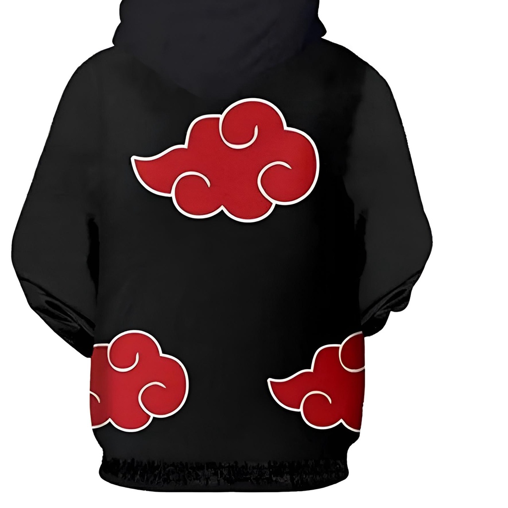 Akatsuki Anime Zipper Hoodie เสื้อกันหนาว Akatsuki Hoodie แจ็คเก็ต M-XL Akatsuki อะนิเมะนารูโตะเสื้อคลุม